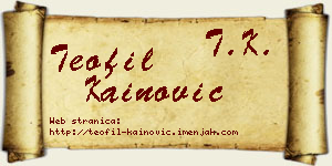 Teofil Kainović vizit kartica